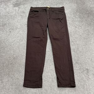 Democracy Dependency Skinny Twill Crop Pants Womens 10 Brown Mid Rise Stretch